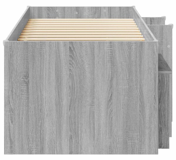 Okvir kreveta potkrovlja s ormarom s vratima 3 kom. Siva Sonoma - Siva / 98.5 x 200 cm