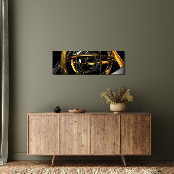 Slika moderne apstrakcije (sa satom) (90x30 cm)