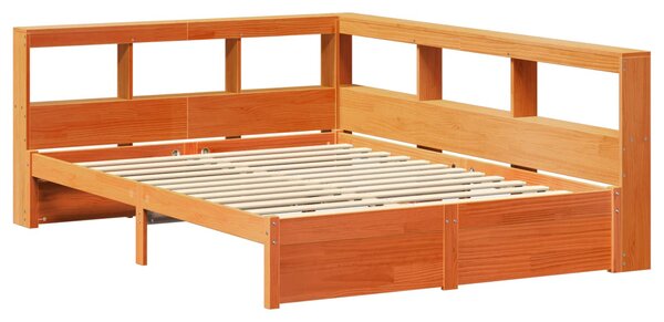 Krevet s policama s uzglavljem 2 pcs Vosak smeđa 200 x 140 cm - Smeđa / 200 x 140 cm