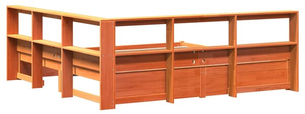 Krevet s policama s uzglavljem 2 pcs Vosak smeđa 200 x 200 cm - Smeđa / 200 x 200 cm