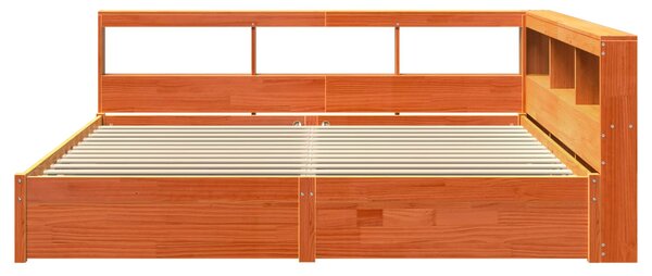 Krevet s policama s uzglavljem 2 pcs Vosak smeđa 200 x 200 cm - Smeđa / 200 x 200 cm