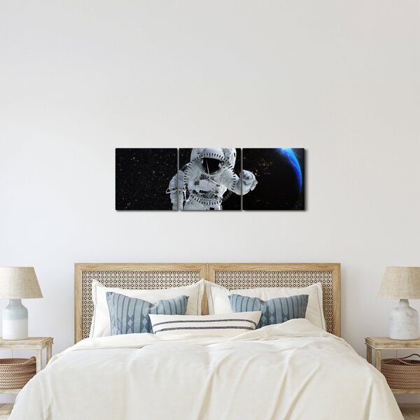 Slika - Astronaut u svemiru (sa satom) (90x30 cm)