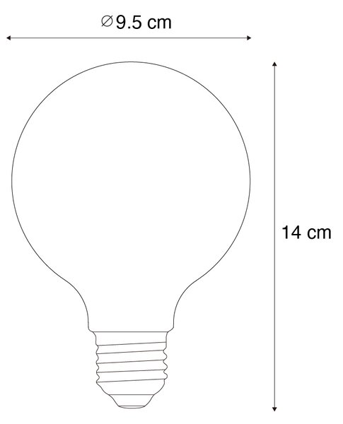 Set od 5 pametnih E27 LED žarulja s prigušivanjem G95 jantarne 4.9W 320 lm 2500K Zigbee