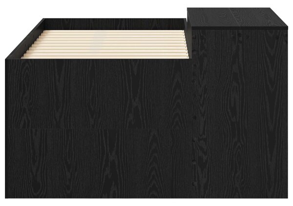 Krevet za djecu s visokim okvirom i stolom Crna 80 x 160 cm - Crna / 80 x 160 cm