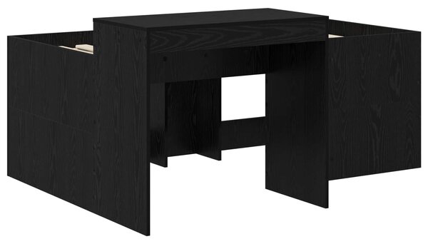Krevet za djecu s visokim okvirom i stolom Crna 80 x 160 cm - Crna / 80 x 160 cm
