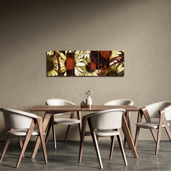 Slika cvijeća (sa satom) (90x30 cm)