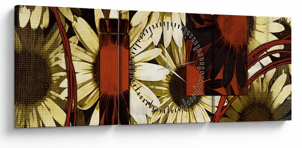 Slika cvijeća (sa satom) (90x30 cm)