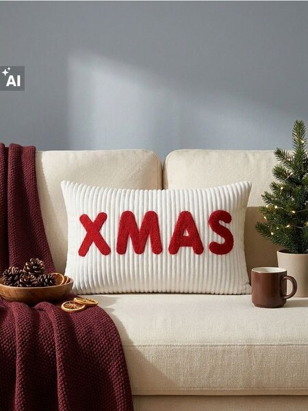 Sinsay - Božićni ukrasni jastuk s vezom XMAS