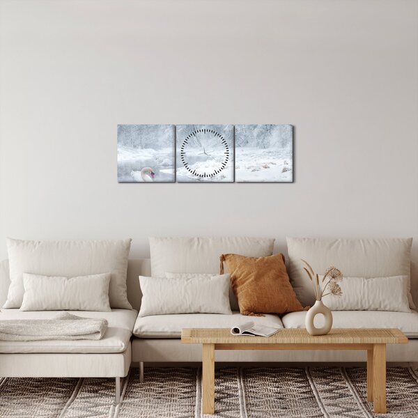 Slika labudova (sa satom) (90x30 cm)