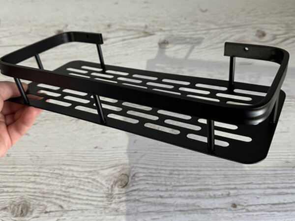 Kupaonska aluminijska polica za tuš kabinu 40 cm crna