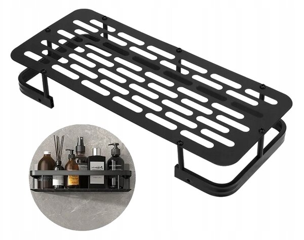 Kupaonska aluminijska polica za tuš kabinu 40 cm crna