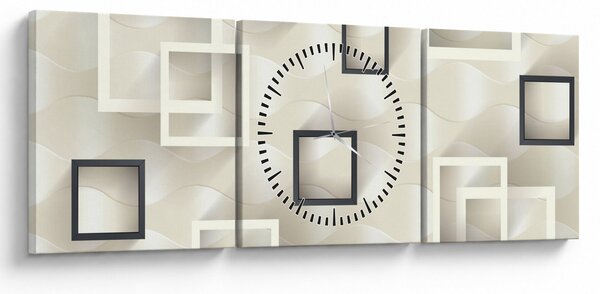 Geometrijska apstraktna slika (sa satom) (90x30 cm)