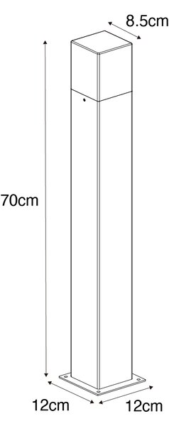 Industrijska vanjska podna lampa hrđavo smeđa 70 cm IP44 - Denmark