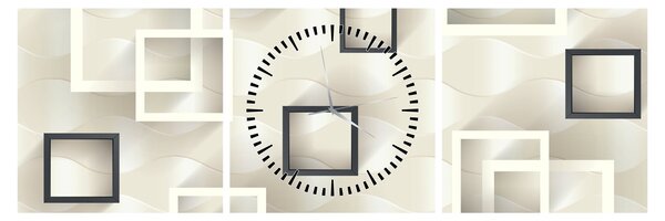 Geometrijska apstraktna slika (sa satom) (90x30 cm)