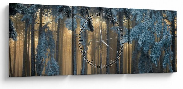 Slika snježne šume (sa satom) (90x30 cm)
