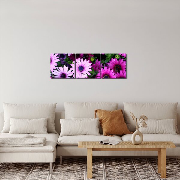 Slika - Cvijeće (sa satom) (90x30 cm)