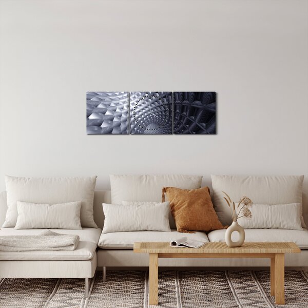 Slika - 3D apstrakcija (sa satom) (90x30 cm)