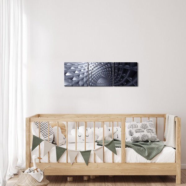 Slika - 3D apstrakcija (sa satom) (90x30 cm)