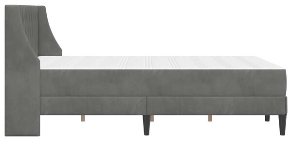 Okvir kreveta s madracem Tamno siva 137 x 190 cm Baršun - Siva / 137 x 190 cm