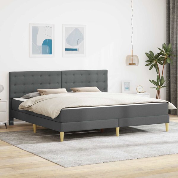 Okvir kreveta s madracem Tamnosiva 180 x 200 cm Tkanina - Siva / 180 x 200 cm