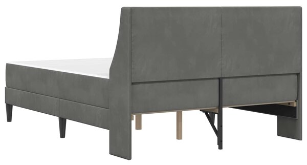 Okvir kreveta s madracem Tamno siva 137 x 190 cm Baršun - Siva / 137 x 190 cm