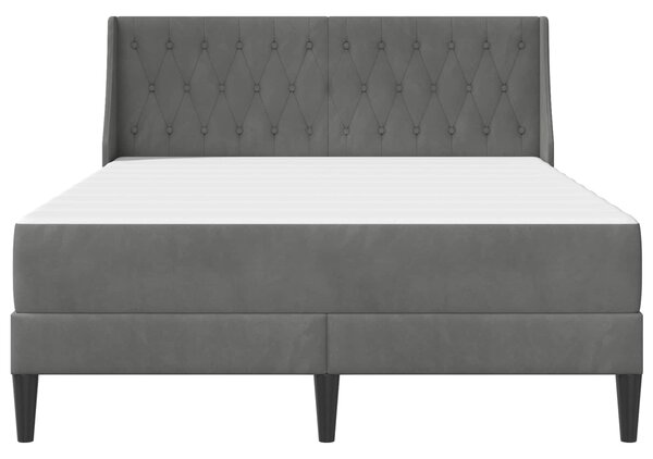 Okvir kreveta s madracem Tamno siva 137 x 190 cm Baršun - Siva / 137 x 190 cm