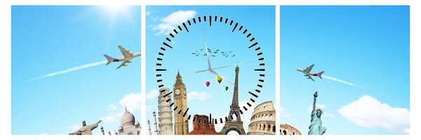 Slika - Putovanje (sa satom) (90x30 cm)