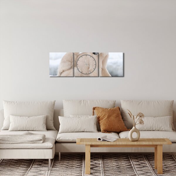 Slika - Polarni medvjedi (sa satom) (90x30 cm)