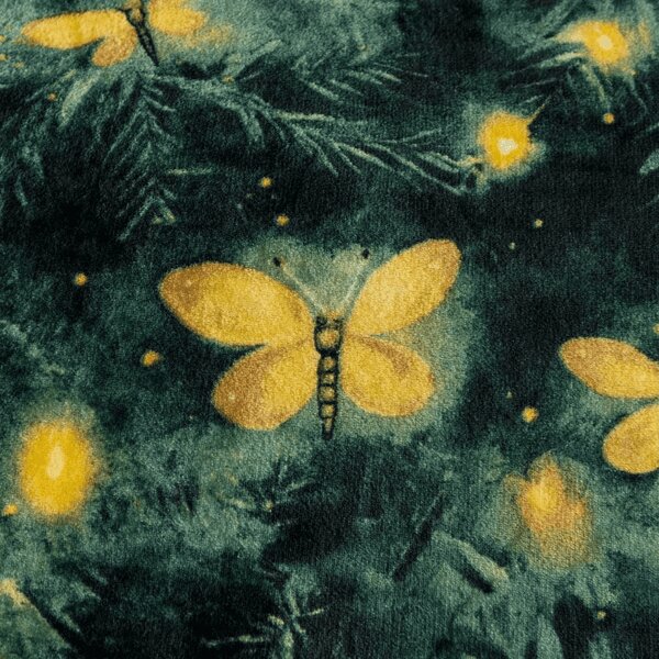Mikropliš deka YELLOW BUTTERFLY, tamno zelena Dimenzije: 160 x 200 cm