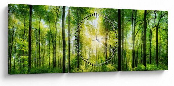 Slika - Zora u šumi (sa satom) (90x30 cm)