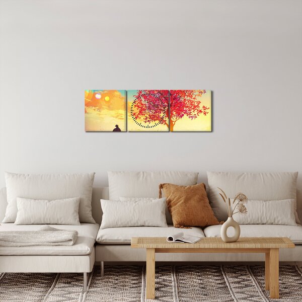 Slika - Drvo na brdu (sa satom) (90x30 cm)