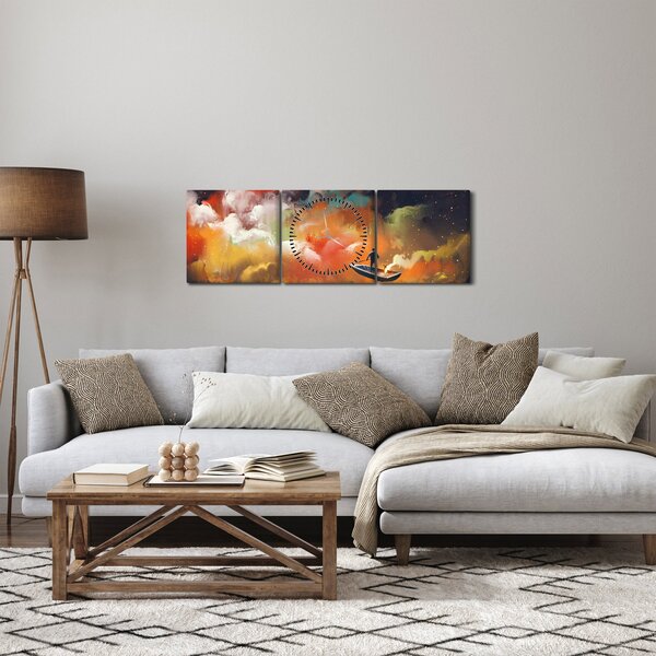 Slika - Čovjek koji plovi svemirom (sa satom) (90x30 cm)