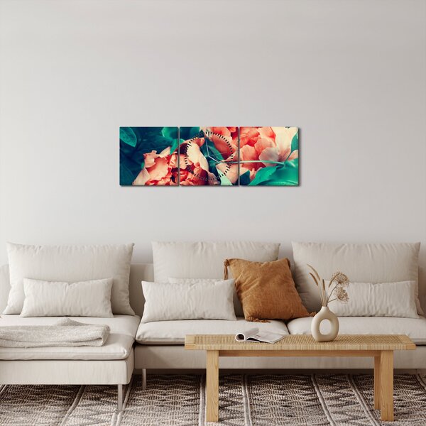 Slika - Proljetno cvijeće (sa satom) (90x30 cm)