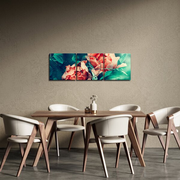 Slika - Proljetno cvijeće (sa satom) (90x30 cm)