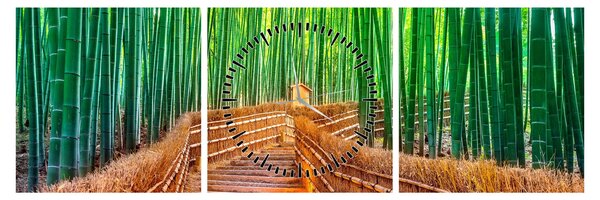 Slika - Šuma japanskog bambusa (sa satom) (90x30 cm)