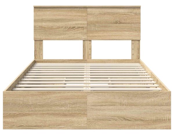 Krevet s od storage Sonoma hrast 135 x 190 cm Konstruirano drvo - Smeđa / 135 x 190 cm