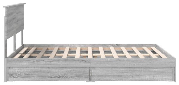 Krevet s od storage Siva Sonoma 140 x 200 cm Konstruirano drvo - Siva / 140 x 200 cm