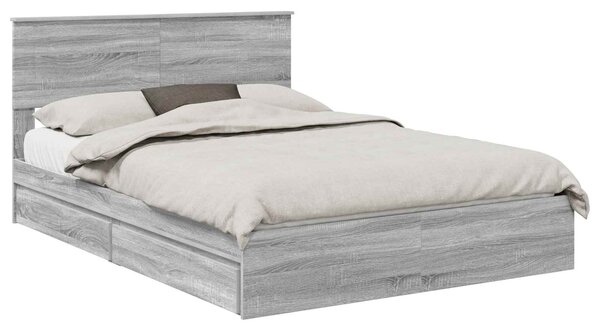 Krevet s od storage Siva Sonoma 140 x 200 cm Konstruirano drvo - Siva / 140 x 200 cm