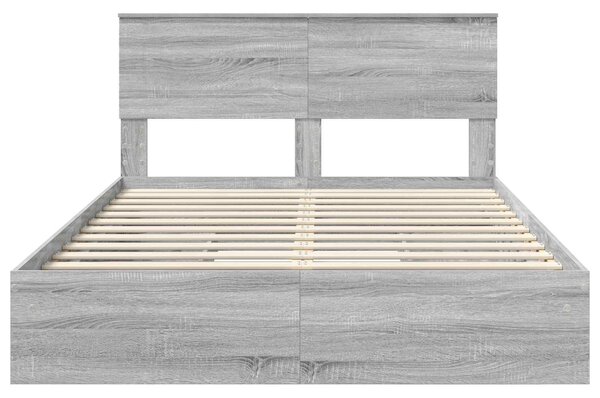 Krevet s od storage Siva Sonoma 140 x 200 cm Konstruirano drvo - Siva / 140 x 200 cm