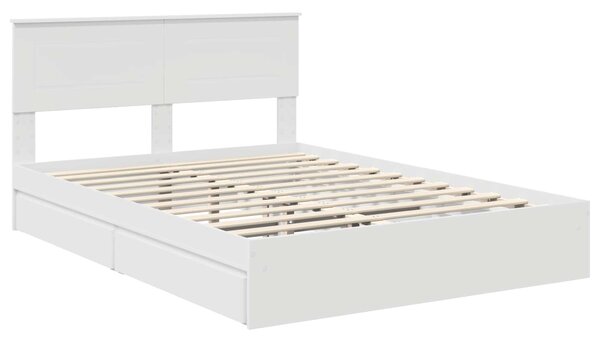 Krevet s od storage Bijelo 140 x 190 cm Konstruirano drvo - Bijela / 140 x 190 cm