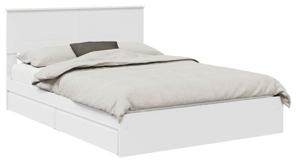 Krevet s od storage Bijelo 140 x 190 cm Konstruirano drvo - Bijela / 140 x 190 cm