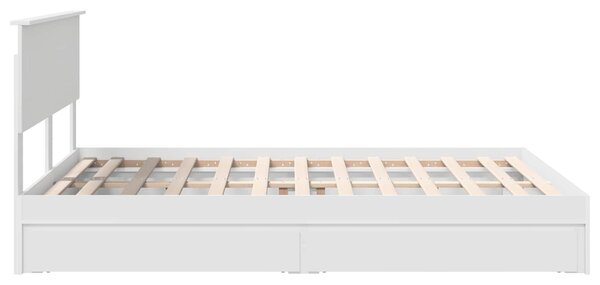 Krevet s od storage Bijelo 140 x 190 cm Konstruirano drvo - Bijela / 140 x 190 cm