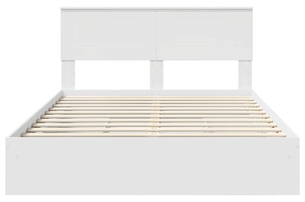 Krevet s od storage Bijelo 140 x 190 cm Konstruirano drvo - Bijela / 140 x 190 cm