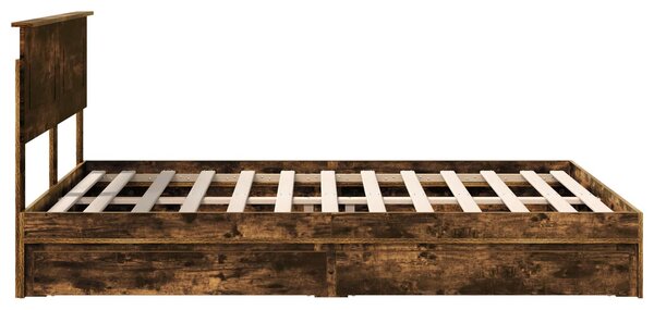 Krevet s od storage s uzglavljem Dimljeni hrast 160 x 200 cm - Smeđa / 160 x 200 cm