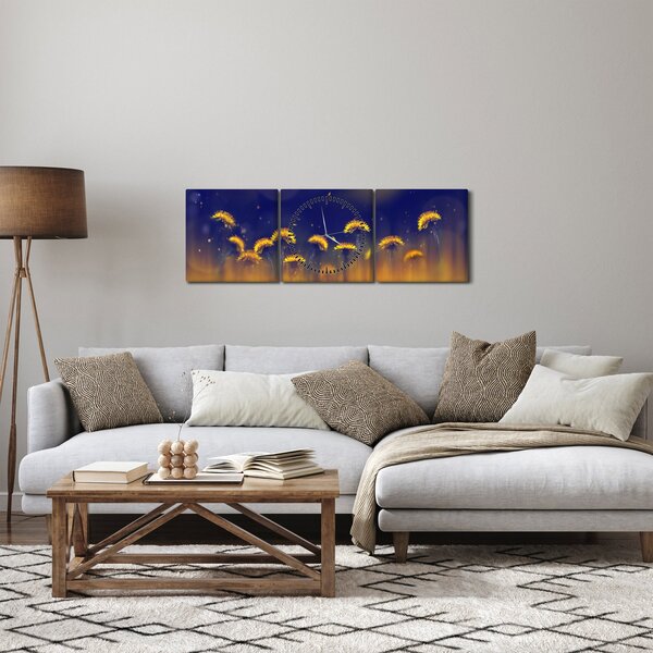 Slika - Maslačci (sa satom) (90x30 cm)