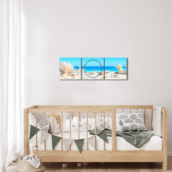Slika - Mrtva priroda s školjkama (sa satom) (90x30 cm)