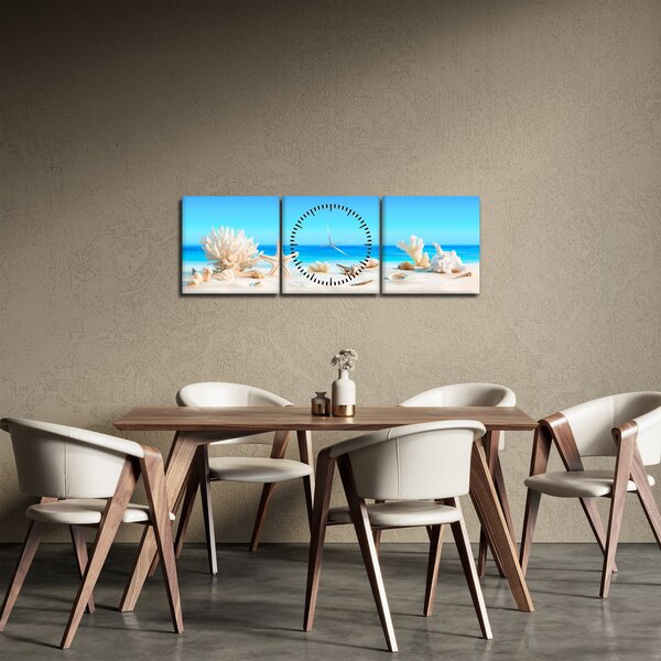 Slika - Mrtva priroda s školjkama (sa satom) (90x30 cm)