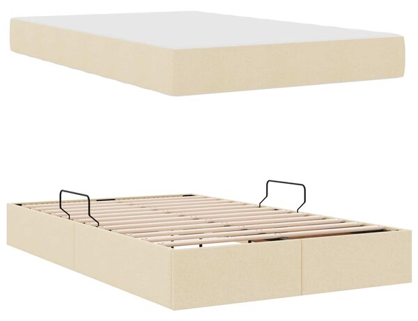 Krevet s madracem i skladištem Krema 120 x 190 cm Poliester - Krem / 120 x 190 cm