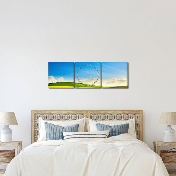 Slika - Proljetno nebo (sa satom) (90x30 cm)