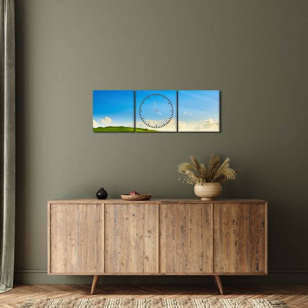 Slika - Proljetno nebo (sa satom) (90x30 cm)